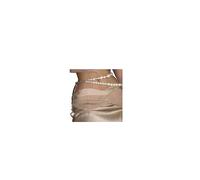Elegant Multi-Layered Beaded Waist Chain Belt Sexy Halloween Rave Waist Body Chain Jewelry Layered Pearl Belly Chain Dress Long Waistband for Women