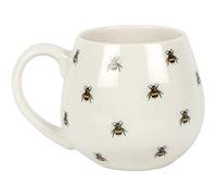 Elegant Multicolor Ceramic Rounded Bee Print Mug - 9cm x 12cm (1 Pc.) - Unique Design - Perfect For Everyday Use