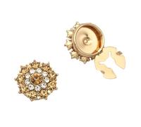 Elegant Multicolor Glass Cufflinks With Alloy Base For Business Meetings And Formal Event Diamonds Studded Glass Cufflinks