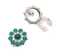 Elegant Multicolor Glass Cufflinks With Alloy Base For Business Meetings And Formal Event Diamonds Studded Glass Cufflinks