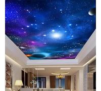Elegant Multicoloured Starry Sky Planets Art 3D Wallpaper Textured Silk Easy Install Living Room Sofa Bedroom Dining Room Home Decoration Wall-430cm×300cm