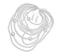 Elegant Multilayer Simulated Pearls Chain Long Necklace Fashion Statement Necklace Neck Jewelry For Enhancing Any Outfit Imitation Pearls