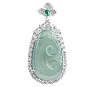 Elegant Natural Blue Water Jade Necklace Featuring a Unique Ruyi White Jade Pendant A Timeless Symbol of Prosperity and Harmony - A Beautiful Gift of Luxury and Style