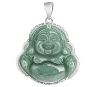 Elegant Natural Jade Necklace with Laughing Buddha Maitreya Pendant - A Symbol of Prosperity & Contentment - The Perfect Accessory for Spiritual Connection