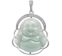 Elegant Natural Jade Necklace with Laughing Buddha Maitreya Pendant - A Symbol of Prosperity & Contentment - The Perfect Accessory for Spiritual Connection