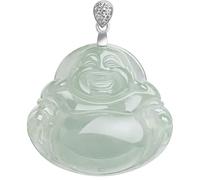 Elegant Natural Jade Necklace with Smiling Maitreya Buddha Pendant - A Timeless Symbol of Good Luck & Moistened Fortune - A Unique Gift for Spiritual Harmony