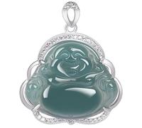 Elegant Natural Jade Necklace with Smiling Maitreya Buddha Pendant - A Timeless Symbol of Good Luck & Moistened Fortune - A Unique Gift for Spiritual Harmony