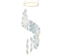 Elegant Natural Shell Wind Chime Dream Catching Net Hanging Mirror Home Decoration For Garden(White)
