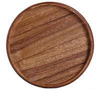Elegant Natural Wood Serving Tray for Coffee Tea and Snacks Made from Premium Walnut with Timeless Japanese Influence (Round 25cm)