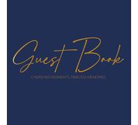 Elegant Navy Blue Guest Book: Wedding & Special Events Memory Book | Baby Shower, Baptism, Retirement Party | +100 Blank Pages, Square Format