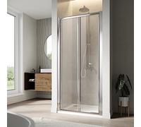 ELEGANT New Bifold Shower Enclosure with Magnetic Reversible Design 900mm Folding Shower Cubicle Door - Easy to Install