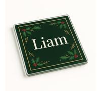 Elegant Noel Acrylic Coaster Place Setting Gift for Christmas - Personalised Decorative Table Setting with Festive Design
