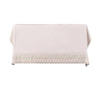 Elegant Nordic Piano Cover Set With Lace And Pleated Detailing, Dustproof, Includes Bench And Key Covers, Beige Cotton Linen