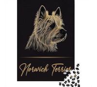 Elegant Norwich Terrier 1000 Piece Jigsaw, Festive Gift, 38x26cm/1000pcs