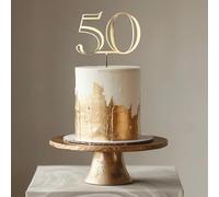 Elegant Number 50 Cake Topper, Gold, Acrylic,Cheers to 50 Years/50 Fabulous/golden anniversaries/50th Birthday Party Decoration
