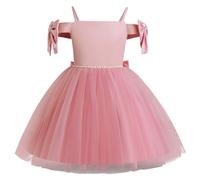 Elegant Off The Shoulder Tutu Dress with Sash Bow Net Gown for Girls Birthday Party Pageant and Red Sequin White Dresses 8-9 Years Black