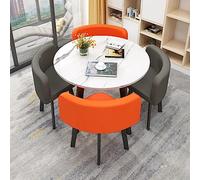 Elegant Office Reception Table and Chair Set in Silver and Red Modern Center Table and Chairs for Kitchen Meeting Room Library Cinema Tea Room Stylish and Functional Design