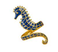 Elegant Oil Drop Seahorse Rings Modern Seahorse Rings Charm With Oil Drip Detail For A Unique Fashion Statement Handmade Alloy