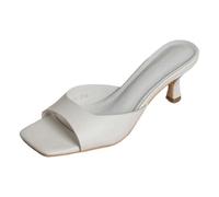 Elegant Open Heel Mules for Festive Occasions Glamorous Everyday Outfits - Shoe Collection for Style-Conscious Women Elegant Casual Fashion, White, 7 UK
