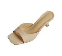 Elegant Open Heel Mules for Festive Occasions Glamorous Everyday Outfits - Shoe Collection for Style-Conscious Women Elegant Casual Fashion, yellow, 6 UK