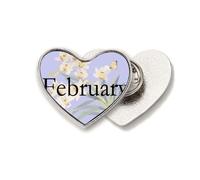 Elegant Orchid February Design Pattern Heart Metal Pin Brooch Clip Love