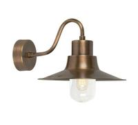 Elegant Outdoor Ip44 Aged Brass Wall Lantern With Led E27 Bulb