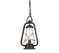 Outdoor IP44 1 Bulb Chain Lantern Old Bronze LED E14 60W Bulb Light Fitting