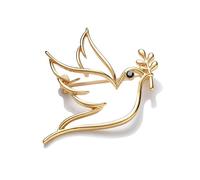 Elegant Oval Leaf Peace Doves Brooch Minimalist Hollow Design Alloy Jewelry Vintage Alloy Doves Pin For Women Men Lightweight Elegant Lapel Pin