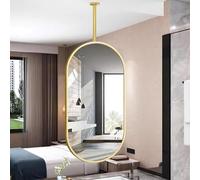Elegant Oval Wall Mirror for Bathroom Entryway & CeilingGold Framed Cosmetic Mirror with Rod Stylish 27.6" x 15.8" Decorative Wall Decor
