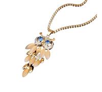 Elegant Owl Pendant Necklace for Women Girls, Crystal Jewellery with 28.36 Inches Chain, Perfect Mothers Day Christmas Birthday Gifts (Gold)