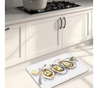 Elegant Oyster Kitchen Mats for Floor, Gourmet Seafood Artistic Stylish Rugs, Cushioned Non Slip Comfort Decor Mats for Kitchen Sink 20x31 Inch