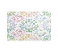 Elegant Pastel Colored Mandala Designs Leather Countertop Coffee Mats Absorbent Coffee Bar Mat for Countertop for Coffee Maker