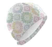 Elegant Pastel Colored Mandala Designs Mens Swim for Beginners Short Hair Waterproof Swimming caps for Women Hair Protection and Drag Reduction Gorro para Nadar