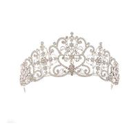 Elegant Pattern Hair Accessories Shining Rhinestone Bridal Headwear Elegant Wedding Prom Party Headdresses Tiara Jewelry Hair Pins For Bride Bridesmaid Colour Name:Golden