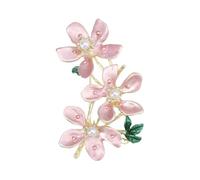 Elegant Peach Blossom Brooch Exquisite Craftsmanship Flower Lapel Pin Women Jewelry Alloy Texture Present For Women Vintage Flower Brooch