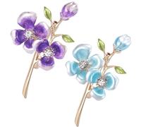 Elegant Peach Blossom Brooch for Elegant Women, Bouquet Plant Badge, Spring Flower Brooch Pin for Party Dance Wedding Banquet(Blue purple)