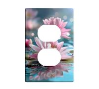 Elegant Peach Water Lily Light Switch Cover Plate/Outlet Covers, Soft Pastel Floral for Spring Decor, Thermoplastic Wall Plates, Standard Size Single Duplex Outlet