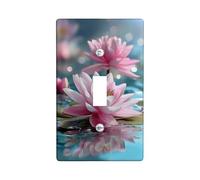 Elegant Peach Water Lily Light Switch Cover Plate/Outlet Covers, Soft Pastel Floral for Spring Decor, Thermoplastic Wall Plates, Standard Size Single Toggle