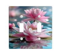 Elegant Peach Water Lily Light Switch Cover Plate/Outlet Covers, Soft Pastel Floral for Spring Decor, Thermoplastic Wall Plates, Standard Size Double Toggle