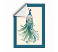 Elegant Peacock Art Deco Unframed Wall Art Print A3 (42×29.7cm), Wall Decor for Living Room, Bedroom, Office & Home, Art Gift