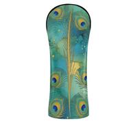 Elegant Peacock Feathers Deep Blue Golf Head Covers Premium Leather Waterproof Headcover with Interchangeable No. Tags for Driver womens golf clubs