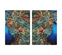 Elegant Peacock Passport Holder Ultra Slim PU Leather Travel Document Organizer Compact Premium International US Passport Protector Cover for Women Men