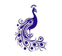 Elegant Peacock Silhouette Fine Carving Decals 50.4x71.8cm Glass Stickers DarkBlue
