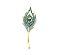Elegant Peacocks Plumage Brooch Pin Alloy Jewelry Multifuntional Accessory Suitable For Formal Event And Daily Wear Alloy Pin