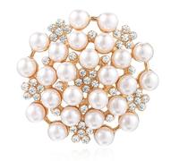 Elegant Pearl Brooch for Women, Floral Crystal Pearl Brooch Pin Corsage for Women Dance Party Wedding Bridal Fashion Jewelry