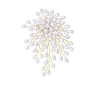 Elegant Pearl Brooch Handcrafted Women's Floral Pin Unique Boutique Design Statement Suit Accessory for Banquet Gift