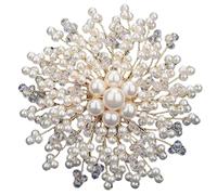 Elegant Pearl Brooch Handcrafted Women's Floral Pin Unique Boutique Design Statement Suit Accessory for Banquet Gift