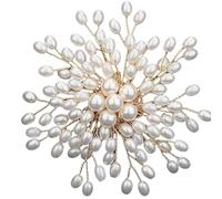 Elegant Pearl Brooch Handcrafted Women's Floral Pin Unique Boutique Design Statement Suit Accessory for Banquet Gift