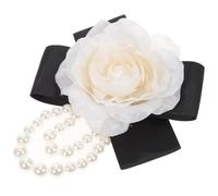 Elegant Pearl Flower Brooch Pin with Imitated Silk Bow | Clothes and Cardigans, Secure Attachment, Evening Events, New Year, Christmas, Classic Style
