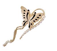 Elegant Pearl Hair Clip With For Butterfly Shape Shinning Women Supple Jaw